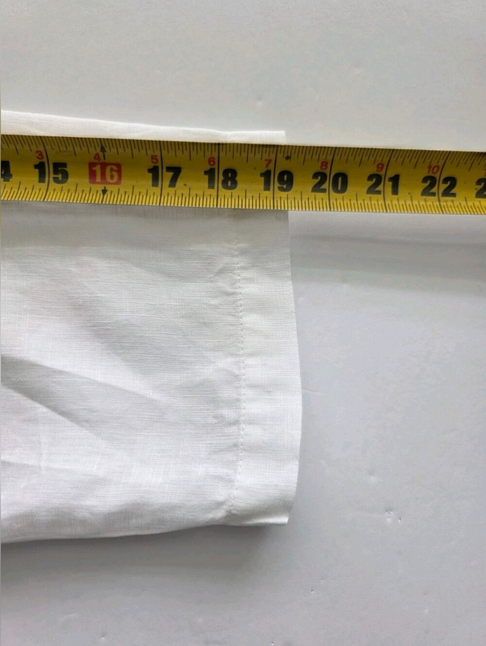FLAX 100% Linen Button Front Blouse In White Round Neck 19" Sleeve Tunic Sz 1G - Picture 7 of 12